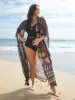 Boho Print Split Open-Front Tassels Kimono sold by Bloomchic