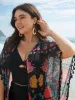 Boho Print Split Open-Front Tassels Kimono sold by Bloomchic