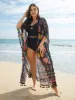 Boho Print Split Open-Front Tassels Kimono sold by Bloomchic