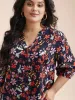 Floral Print Ruffled Button Placket Shirt sold by Bloomchic