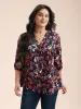 Floral Print Ruffled Button Placket Shirt sold by Bloomchic