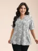 Geometric Print Puff Sleeve Blouse sold by Bloomchic