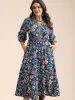 Floral Print Stretchy-Waist Pockets Maxi Dress sold by Bloomchic