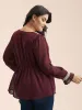 Contrast Webbing Cut-Out Stretchy-Waist Blouse sold by Bloomchic
