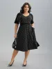 Supersoft Polka Dot Waist-Cinched Midi Dress sold by Bloomchic