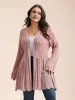 Cut-Out Textured Open-Front Knit Cardigan sold by Bloomchic
