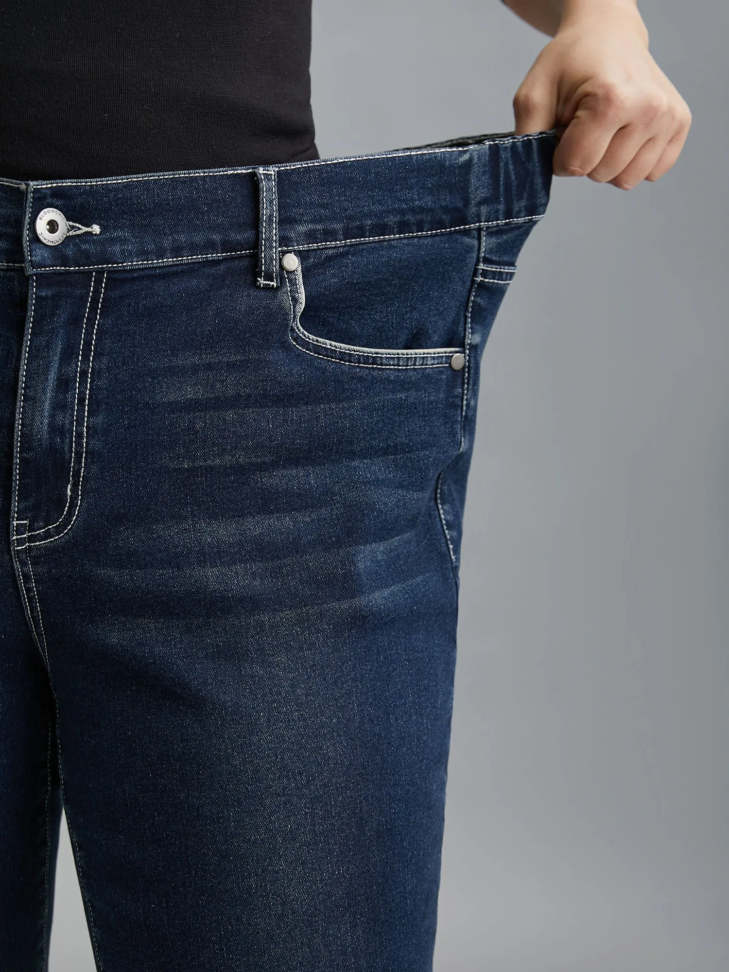 Whiskered Stretchy Waist Bootcut Jeans sold by Bloomchic product image thumbnail 3