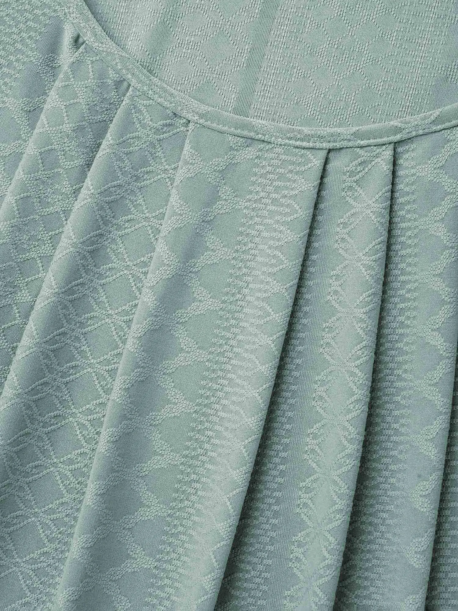 Square-Neck Plicated Detail Shirred Sleeve Blouse sold by Bloomchic product image thumbnail 5