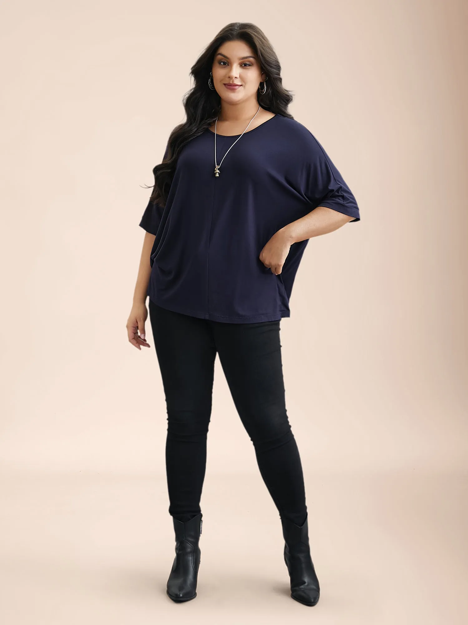 Supersoft Round Neck Plain T-Shirt sold by Bloomchic product image thumbnail 3