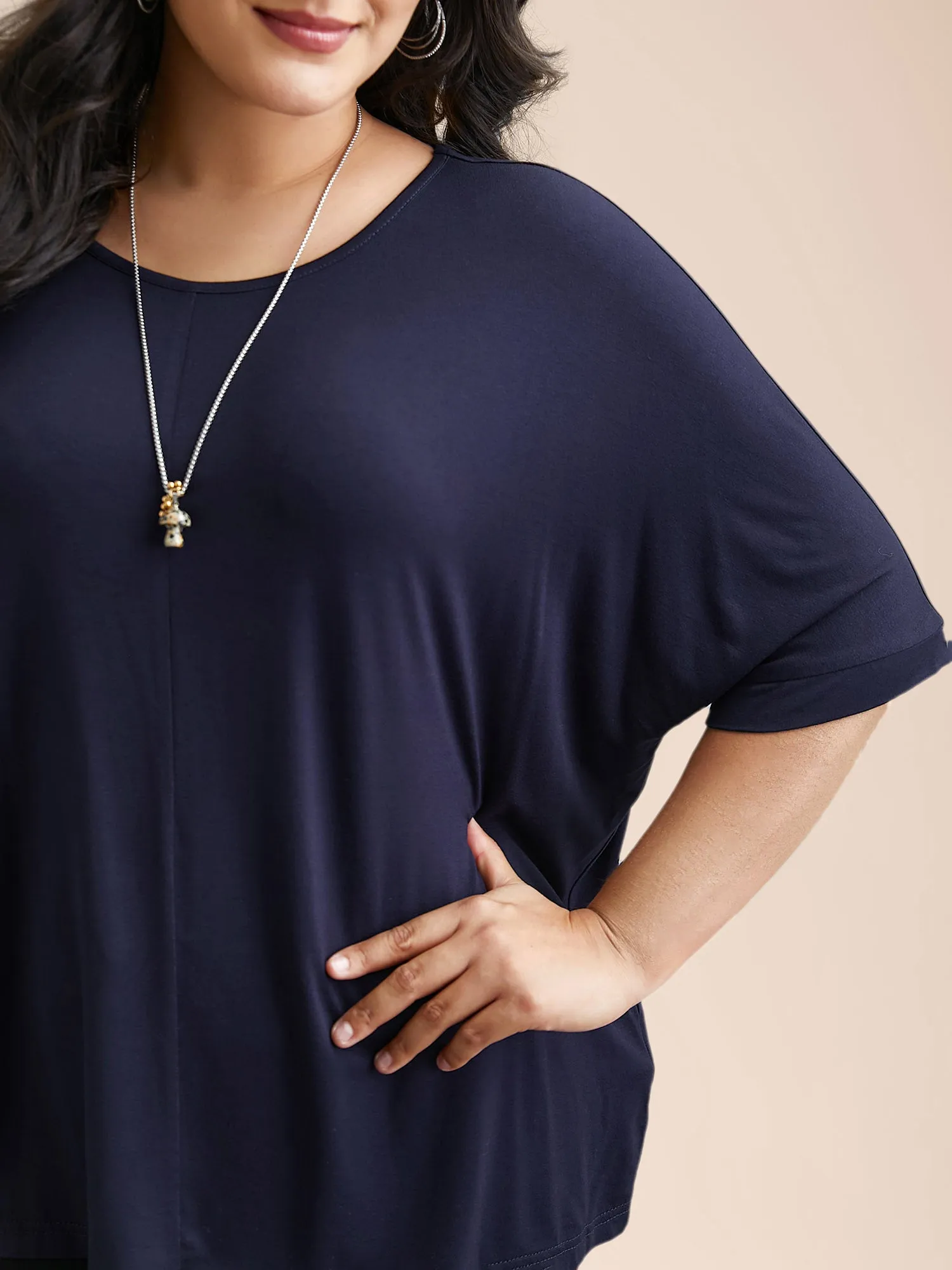 Supersoft Round Neck Plain T-Shirt sold by Bloomchic product image thumbnail 4