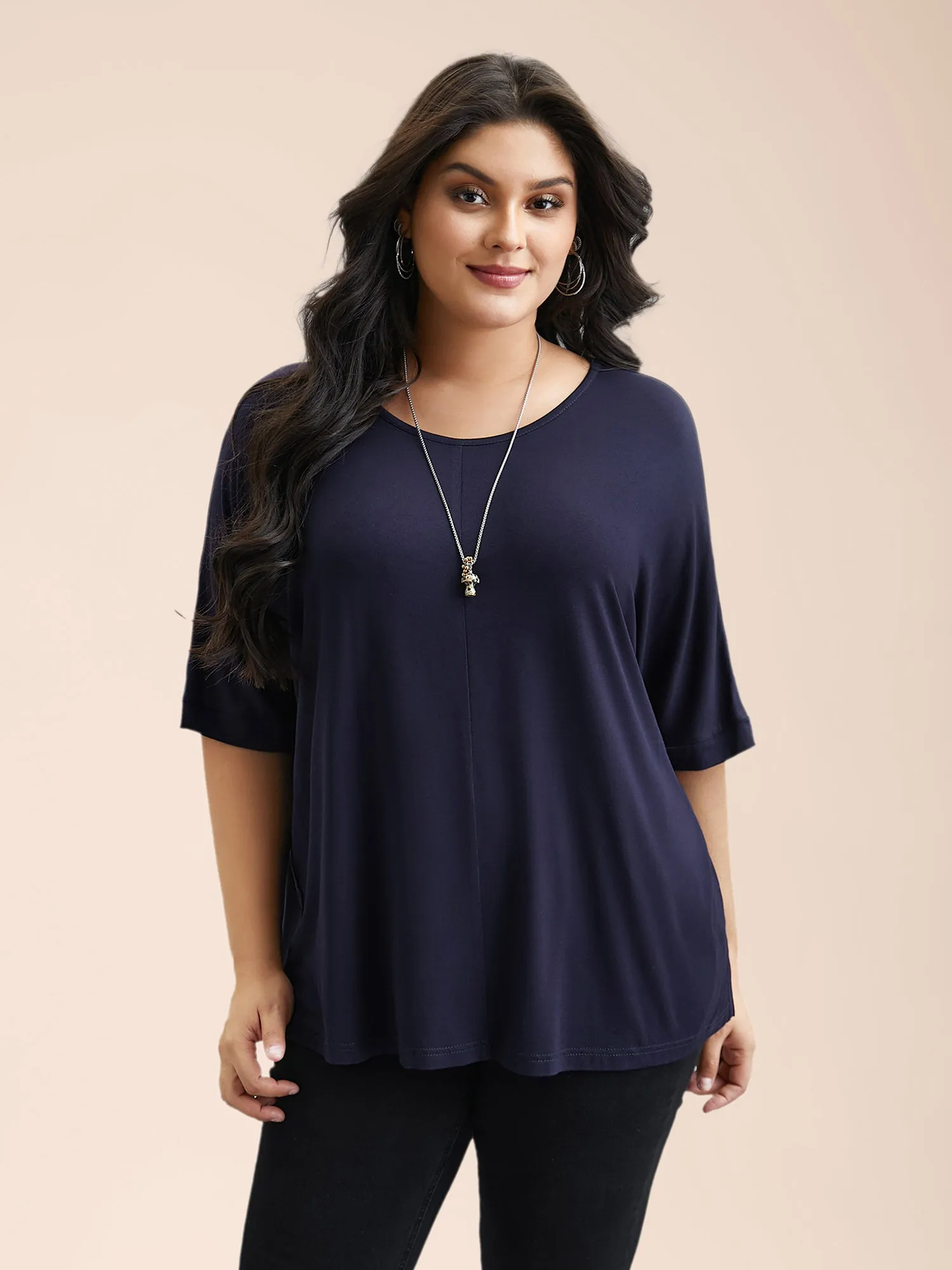 Supersoft Round Neck Plain T-Shirt sold by Bloomchic product image thumbnail 2