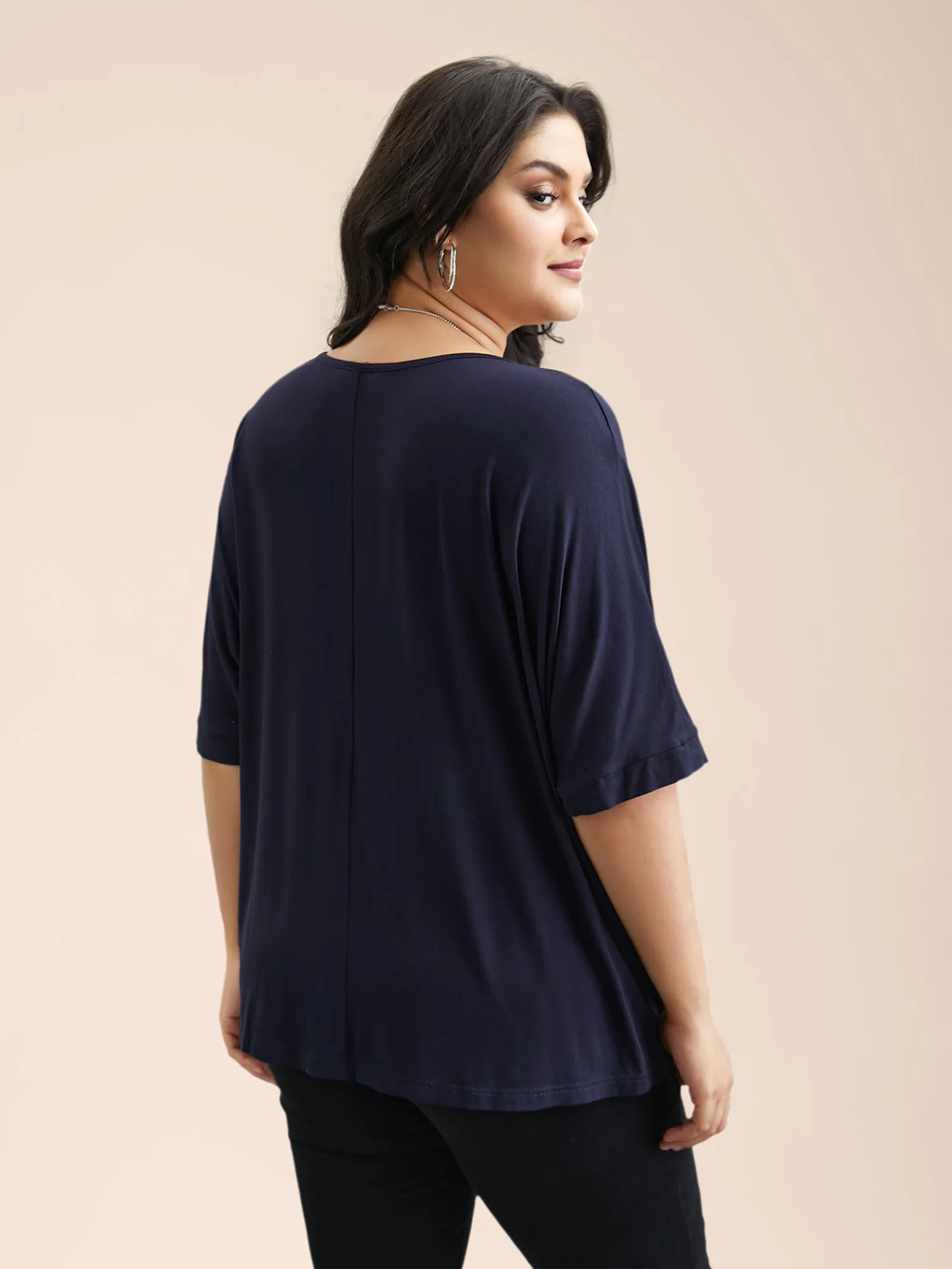 Supersoft Round Neck Plain T-Shirt sold by Bloomchic product image thumbnail 5