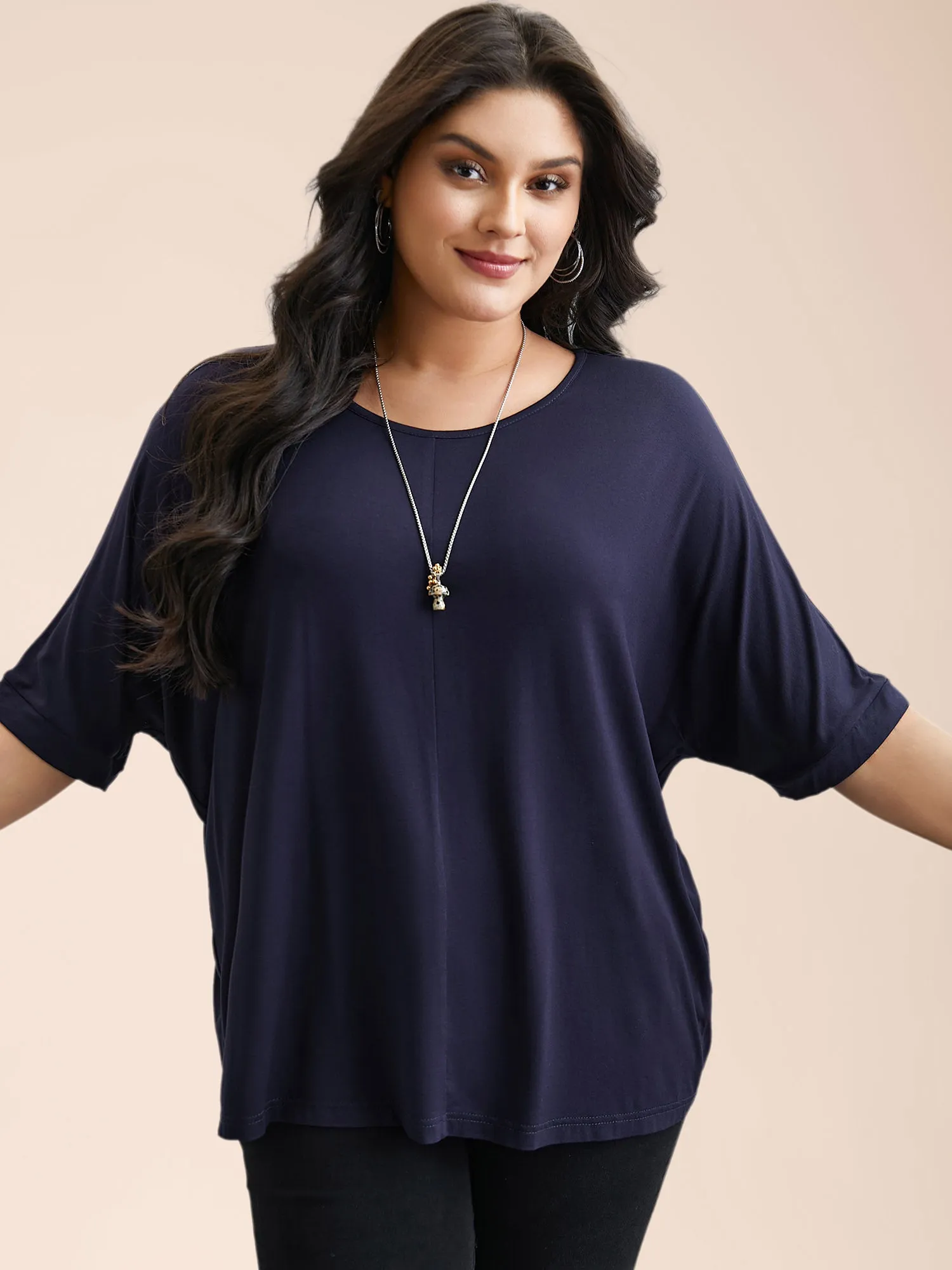 Supersoft Round Neck Plain T-Shirt sold by Bloomchic