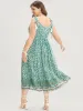 Floral Print Tassels Ruffles Pocket Knotted Cami Dress sold by Bloomchic