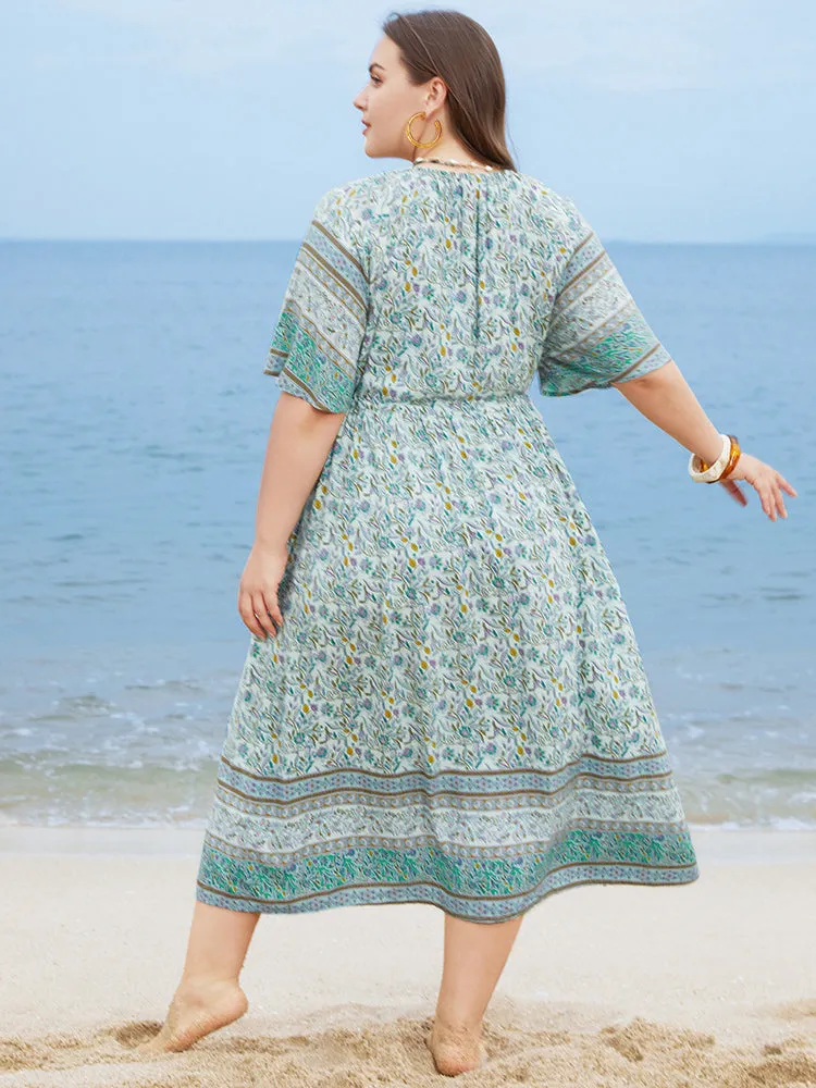 Floral Print Pocket Ties Up Kimono sold by Bloomchic product image thumbnail 5