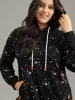 Star Kangaroo Pocket Hooded Rib Knit Sweatshirt sold by Bloomchic