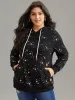 Star Kangaroo Pocket Hooded Rib Knit Sweatshirt sold by Bloomchic