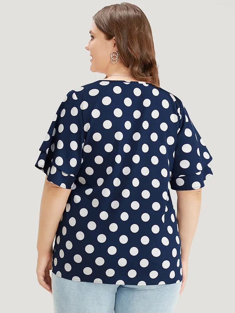 Polka Dot Ruffle Tiered Sleeve Blouse sold by Bloomchic product image thumbnail 2