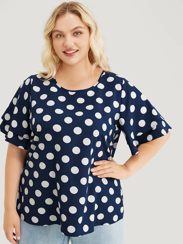 Polka Dot Ruffle Tiered Sleeve Blouse sold by Bloomchic product image thumbnail 3