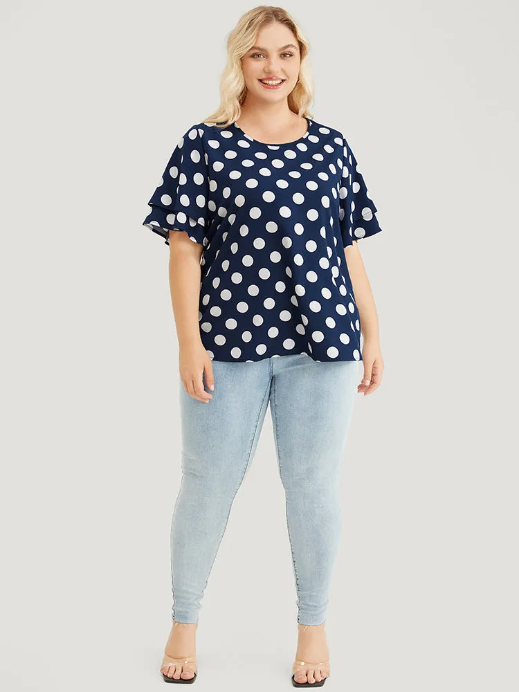 Polka Dot Ruffle Tiered Sleeve Blouse sold by Bloomchic product image thumbnail 5