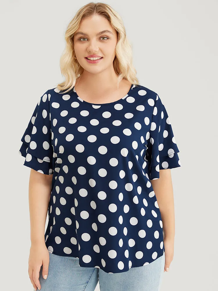 Polka Dot Ruffle Tiered Sleeve Blouse sold by Bloomchic product image thumbnail 4