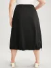 Solid Pocket Button Detail Drawstring Hem Skirt sold by Bloomchic