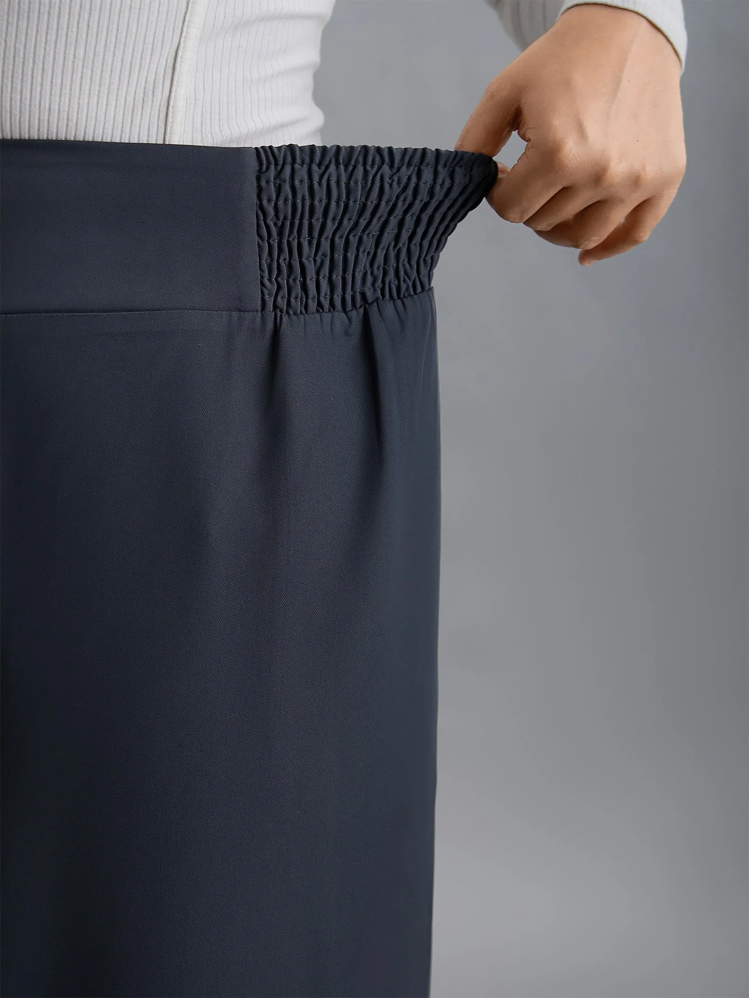 Shirred Waist Stretchy Wide-Leg Pants sold by Bloomchic product image thumbnail 4