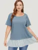 Striped Patchwork Heather T-shirt sold by Bloomchic