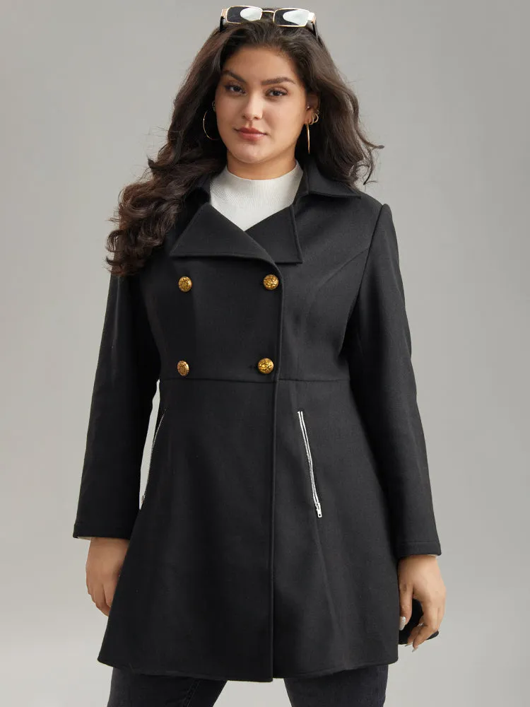 Lapel Collar Metal Detail Zipper Pocket Coat sold by Bloomchic product image thumbnail 3