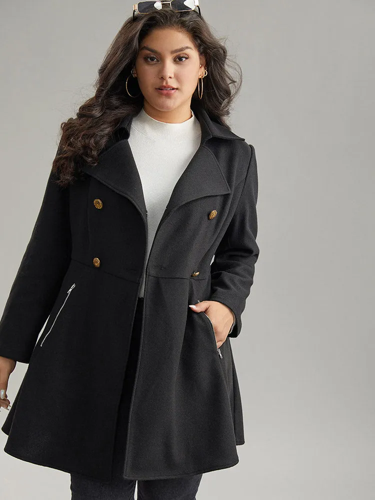 Lapel Collar Metal Detail Zipper Pocket Coat sold by Bloomchic product image thumbnail 2