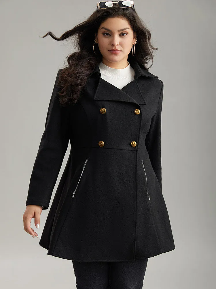 Lapel Collar Metal Detail Zipper Pocket Coat sold by Bloomchic product image thumbnail 4