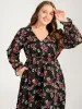 Floral Mesh Lantern Sleeve Pocket Flutter Dress sold by Bloomchic