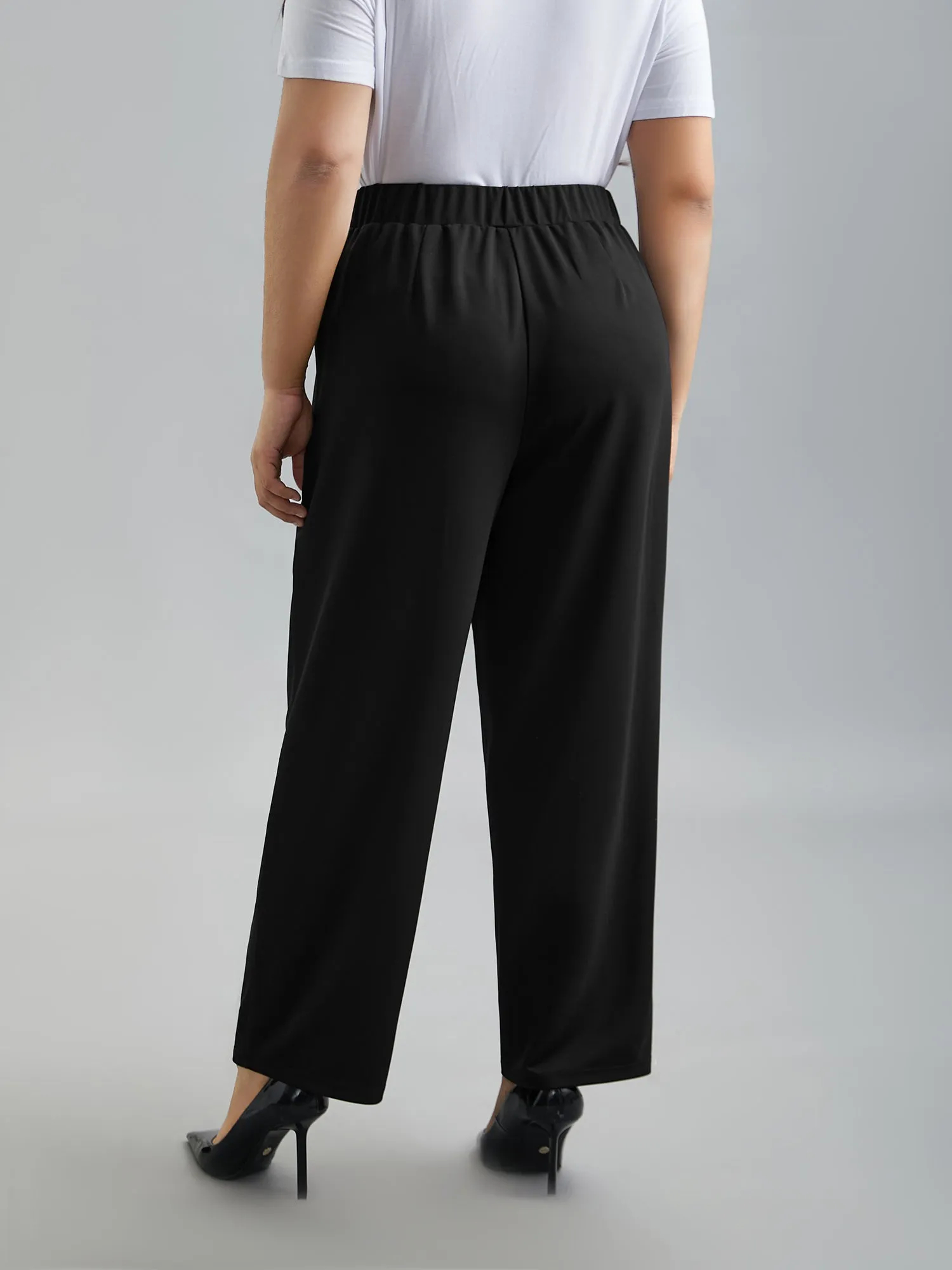 Stretchy-Waist Straight Leg Pants sold by Bloomchic product image thumbnail 4