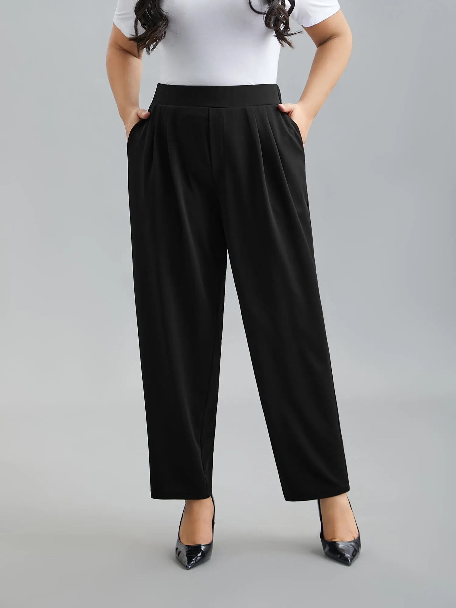 Stretchy-Waist Straight Leg Pants sold by Bloomchic product image thumbnail 3