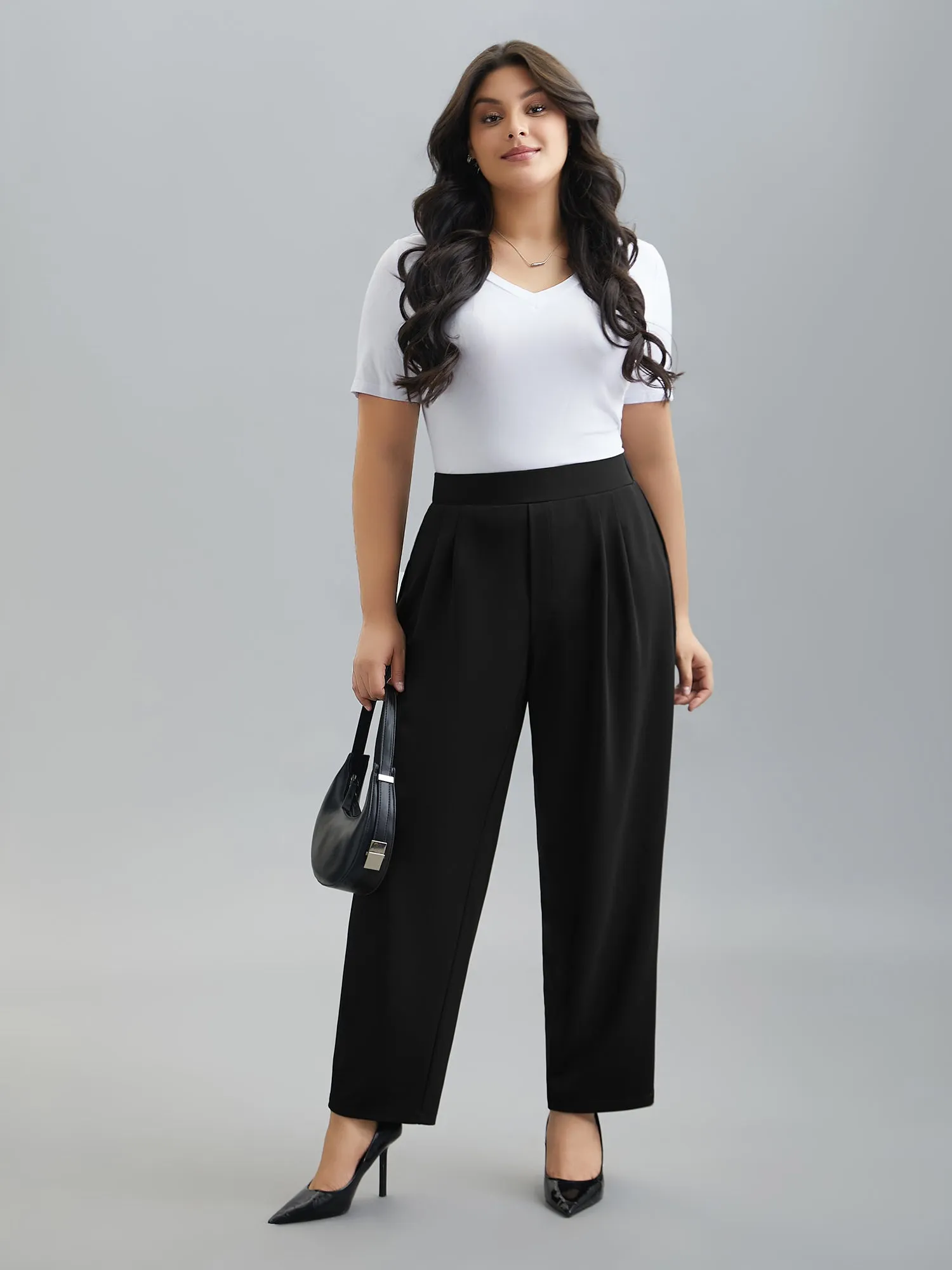 Stretchy-Waist Straight Leg Pants sold by Bloomchic product image thumbnail 2