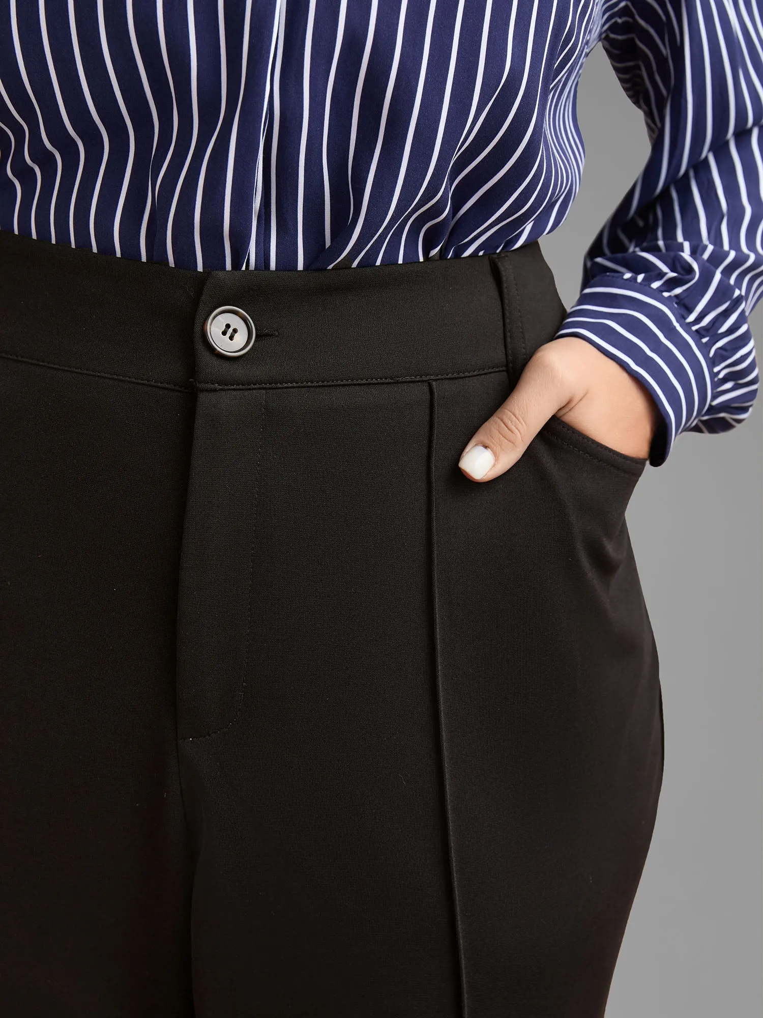 Pleated Mid-Rise Bootcut Pants sold by Bloomchic product image thumbnail 5