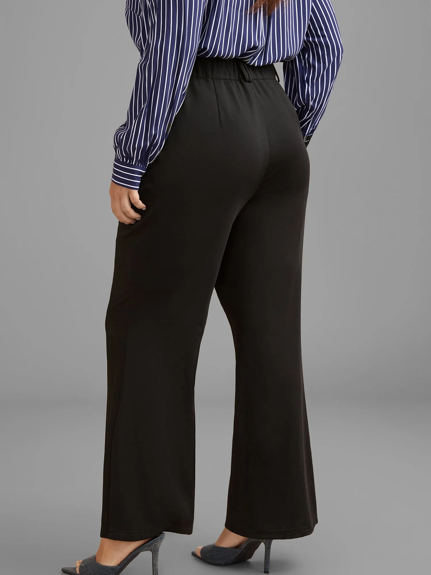 Pleated Mid-Rise Bootcut Pants sold by Bloomchic product image thumbnail 4
