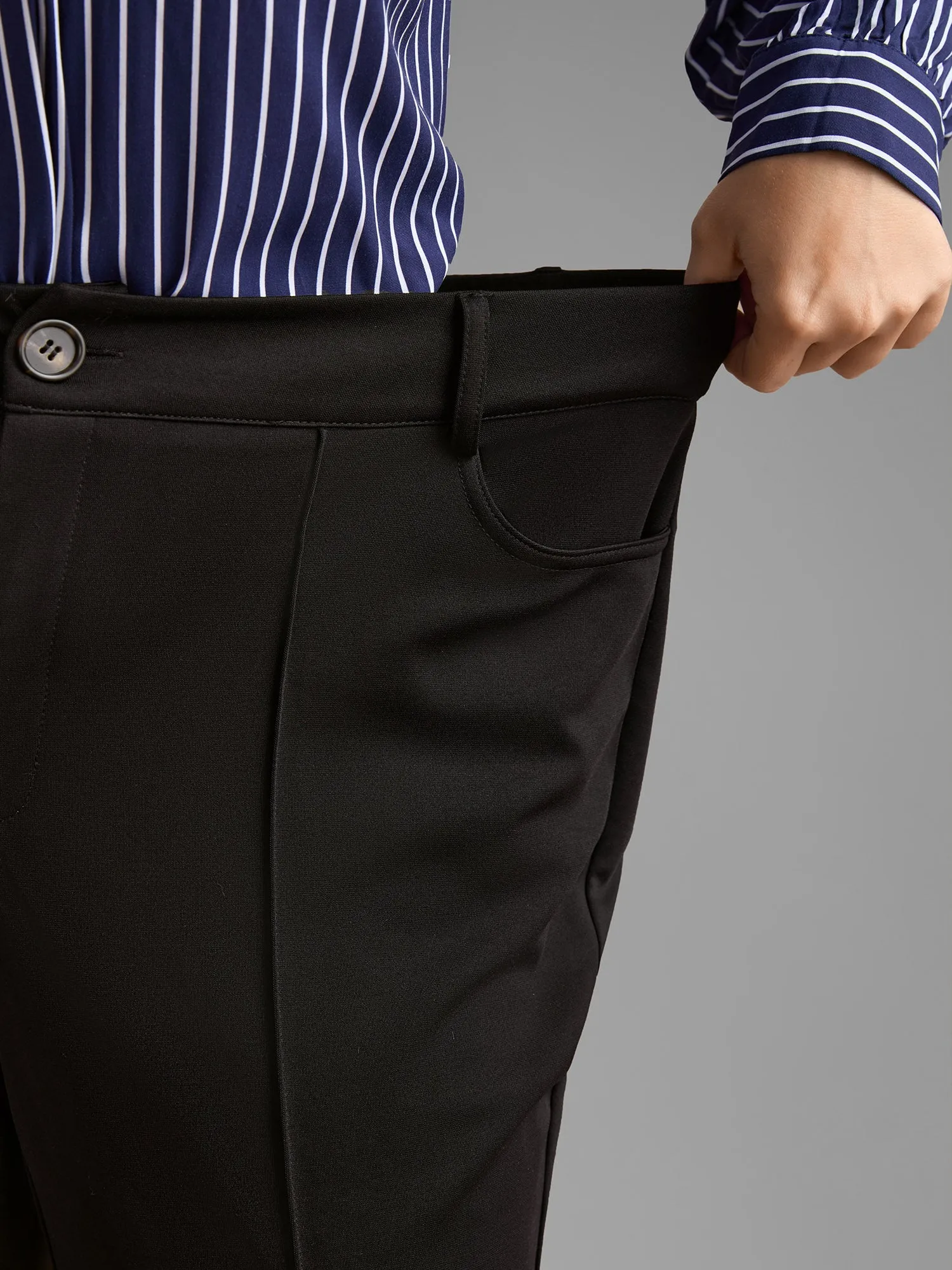 Pleated Mid-Rise Bootcut Pants sold by Bloomchic product image thumbnail 3