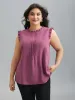 Ruffled Spliced Tucked Seam Vest sold by Bloomchic