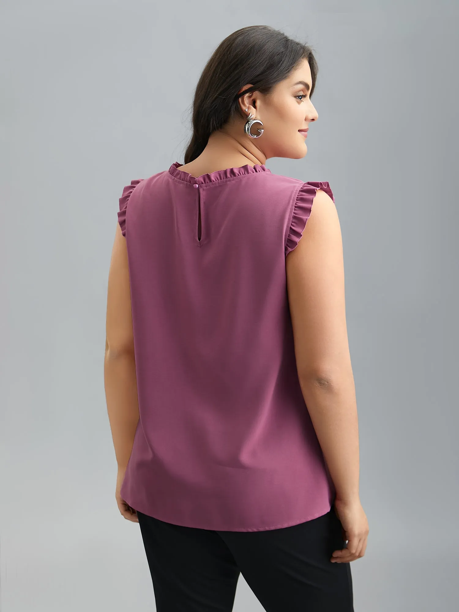 Ruffled Spliced Tucked Seam Vest sold by Bloomchic product image thumbnail 5