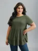 Textured Tiered Stretchy Round Neck Top sold by Bloomchic