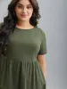 Textured Tiered Stretchy Round Neck Top sold by Bloomchic