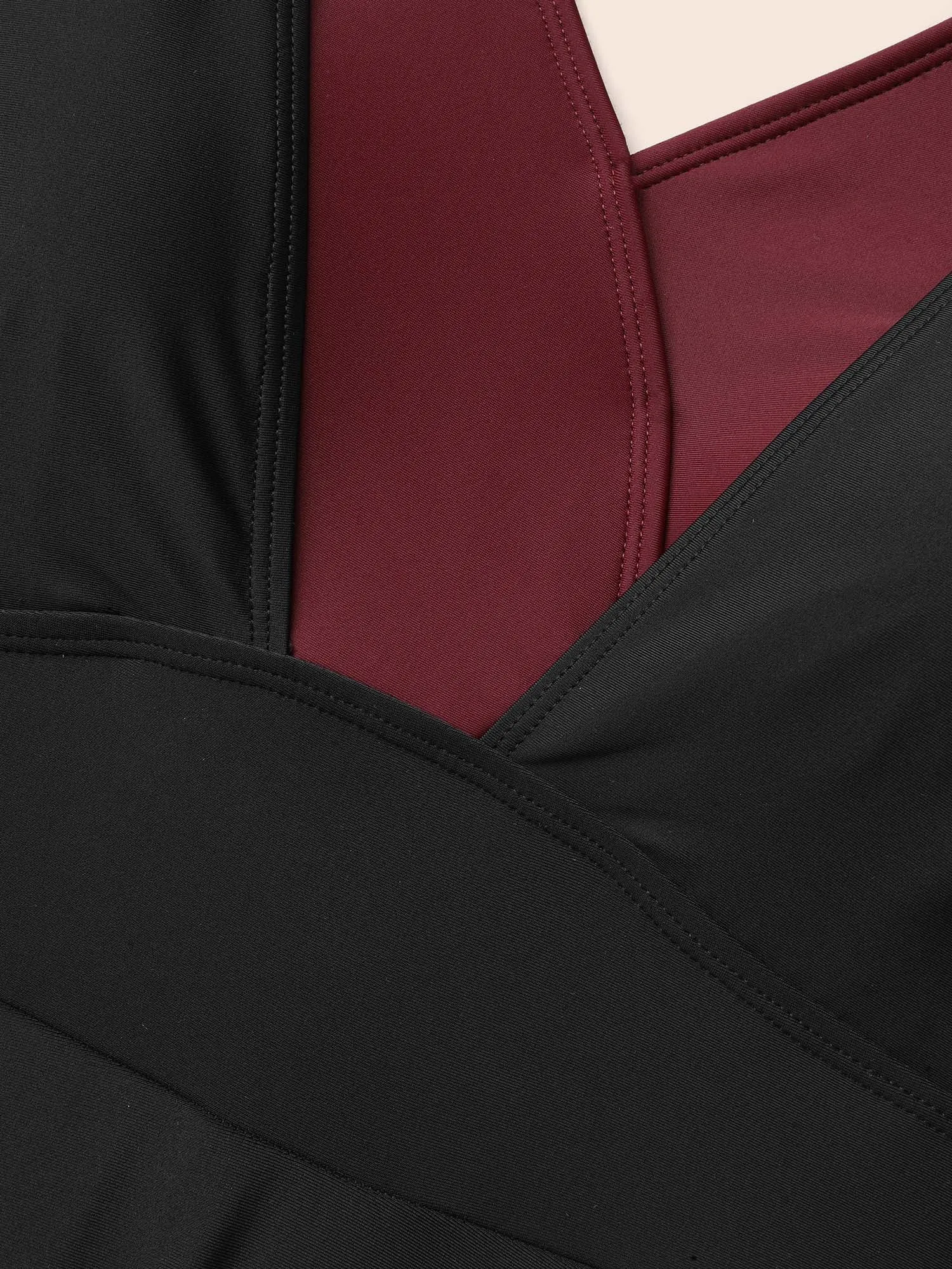 Color-Block Tied Surplice Neck Layered Swim Dress sold by Bloomchic product image thumbnail 5