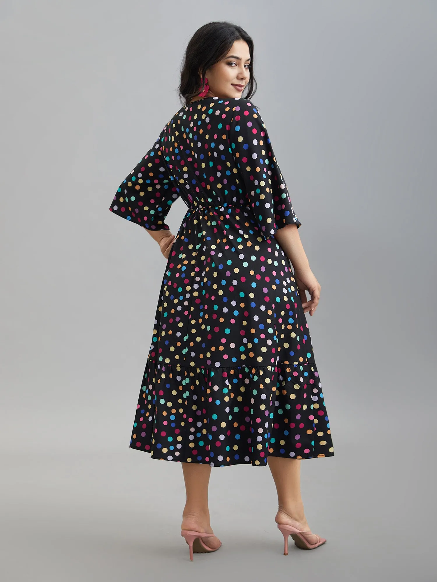 Multi-Color Dots Sweetheart Neckline Midi Dress sold by Bloomchic product image thumbnail 5