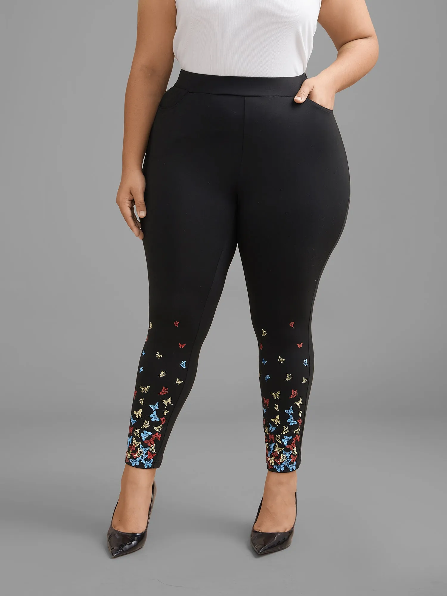 Super Stretchy Butterfly Print Tight Pants sold by Bloomchic product image thumbnail 2