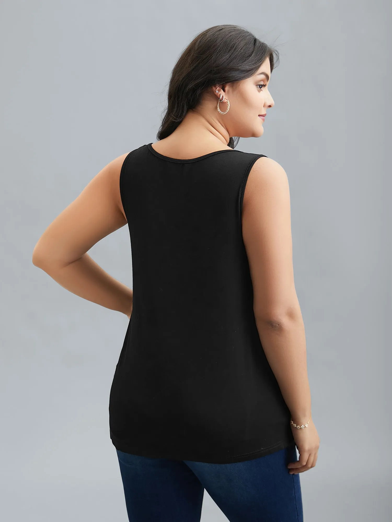 Asymmetrical Neckline Stretchy Fitted Vest sold by Bloomchic product image thumbnail 3