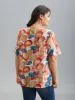 Multi-Color Drops Round Neck Blouse sold by Bloomchic
