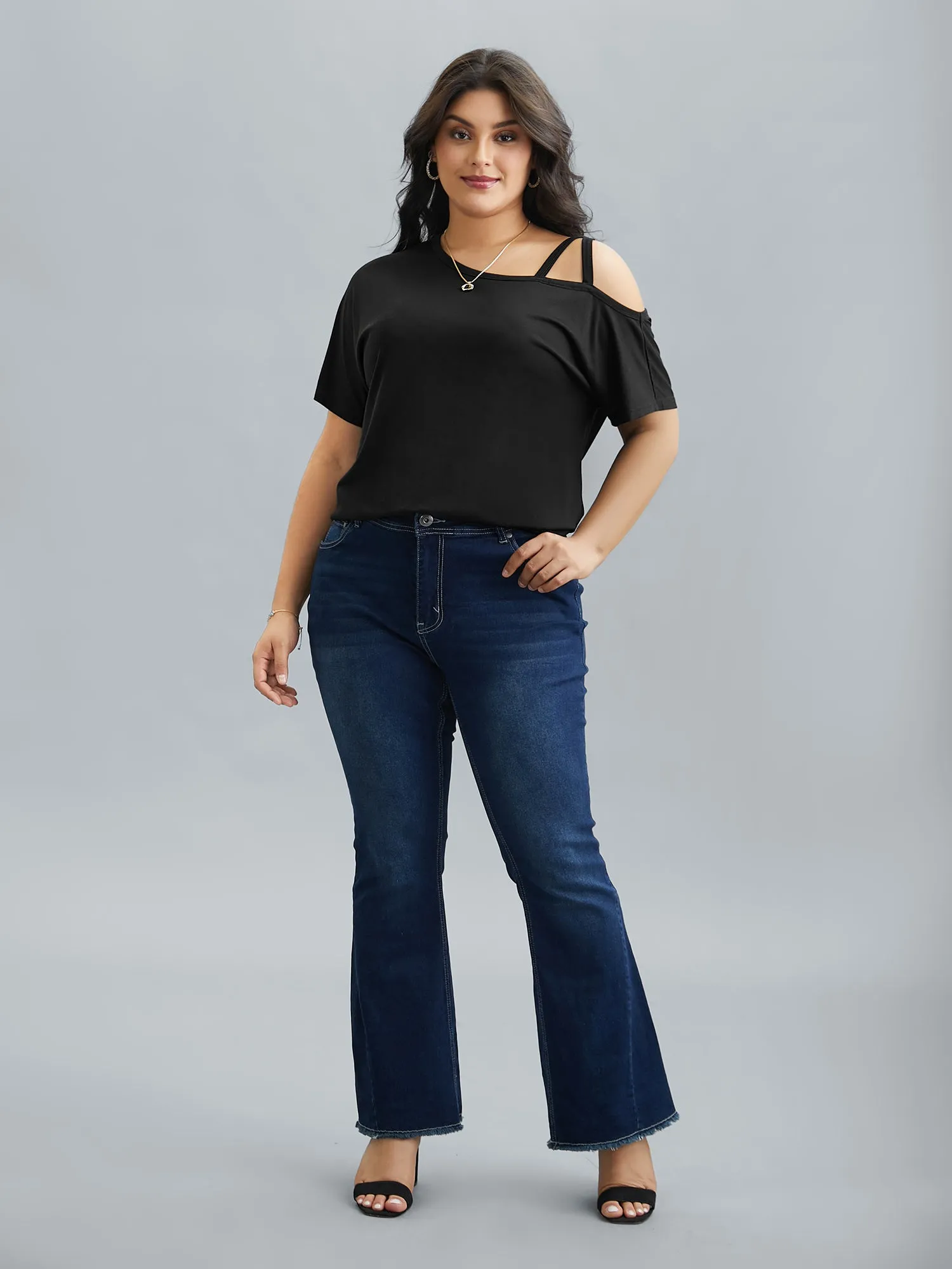 One-Shoulder Cami Fitted T-Shirt sold by Bloomchic product image thumbnail 2