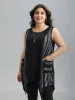 Striped Spliced Pockets Hi-Low Hem Vest sold by Bloomchic