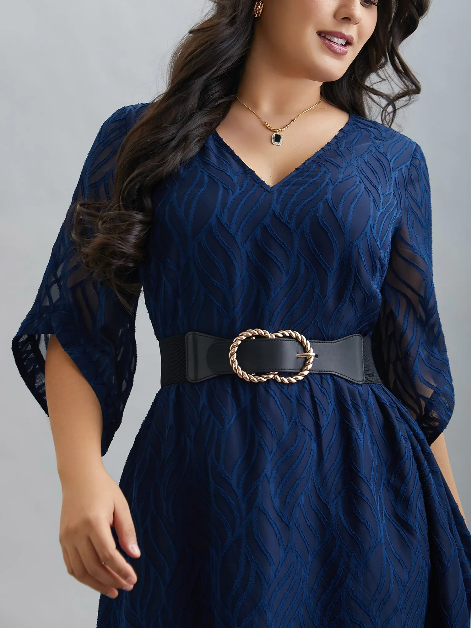 Ring Buckle Gold-Tone Wide Belt sold by Bloomchic